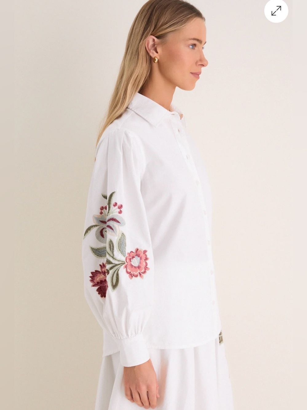 Tuckernuck White Floral Embroidered Carolina Button Down